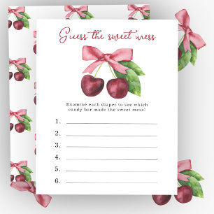 Guess the sweet mess Cherry bow baby shower game