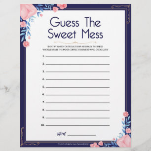 Guess The Sweet Mess [Floral Frame] Custom Letterhead