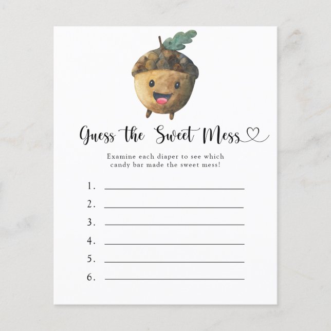Guess the Sweet Mess game - Cute acorn (Front)