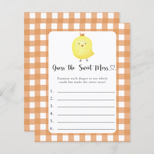 Guess the Sweet Mess game - Little chicken (Front/Back)
