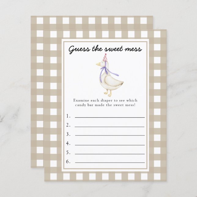 Guess the Sweet Mess game - Little goose (Front/Back)