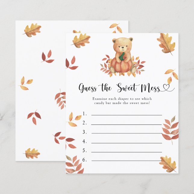 Guess the Sweet Mess game - Pumpkin bear (Front/Back)