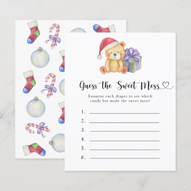 Guess the Sweet Mess game - Winter bear (Front/Back)