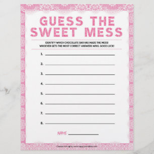 Guess The Sweet Mess [Luxury Lace [Pink]] Custom Letterhead