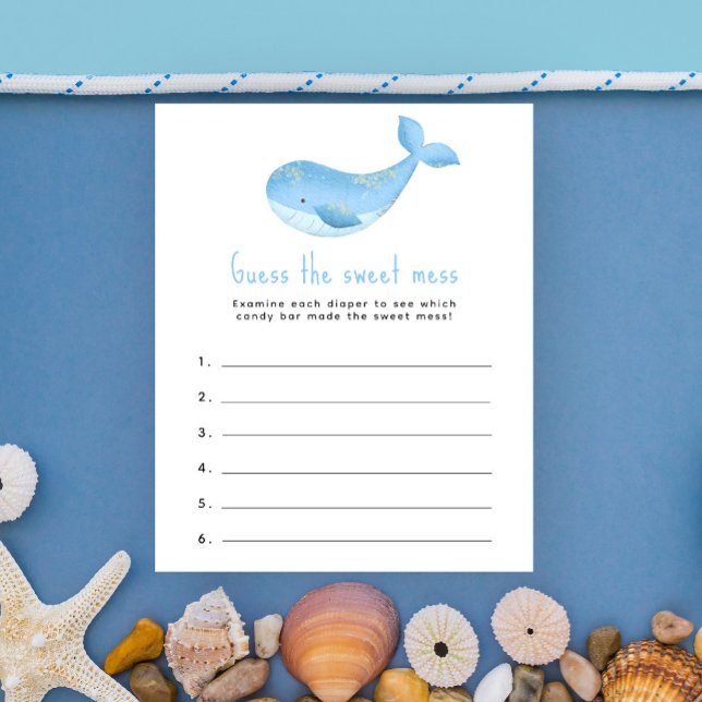 Guess the sweet mess - whale baby shower game (Creator Uploaded)