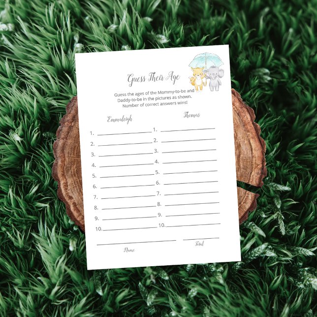 Guess Their Age Baby Sprinkle Game Card (Creator Uploaded)