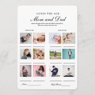 Guess their agee bride & Groom shower game Card