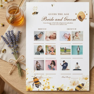 Guess their agee bride & Groom shower game Card