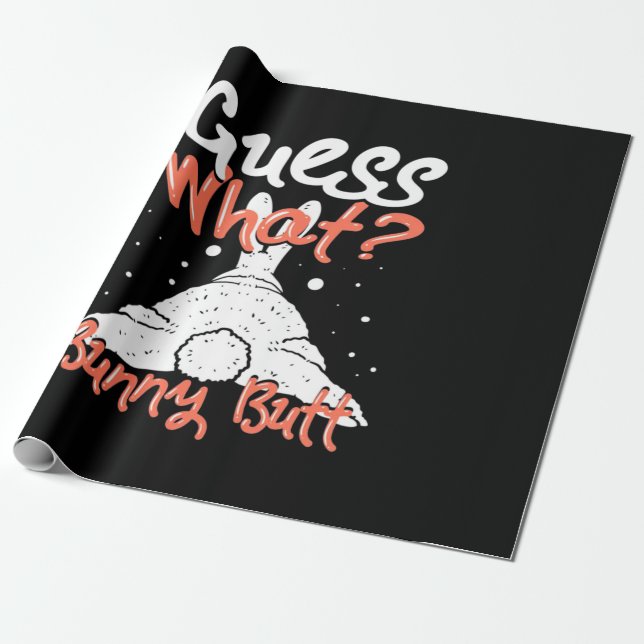 Guess What Bunny Rabbit Wrapping Paper (Unrolled)
