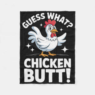 Guess What Chicken Butt Clic Kids Joke Design Fleece Blanket