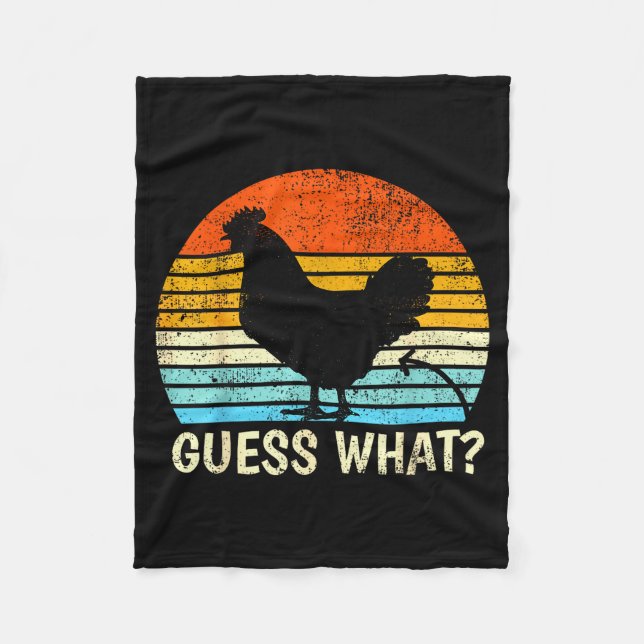 Guess What_ Chicken Butt! Farm Joke Funny Chickens Fleece Blanket (Front)