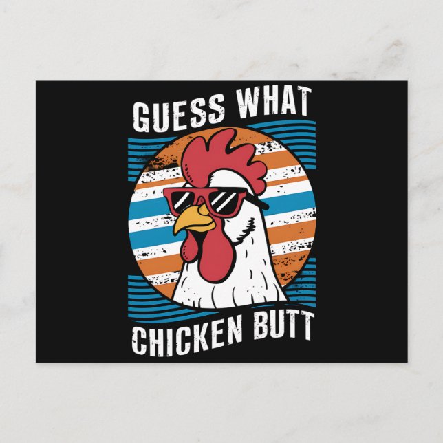 Guess What Chicken Butt Funny Chicken Lovers Postcard (Front)