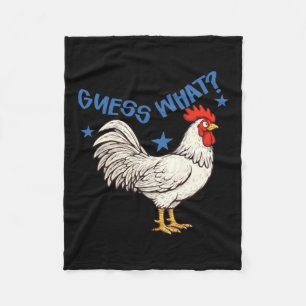 Guess What Chicken Butt Image Fleece Blanket