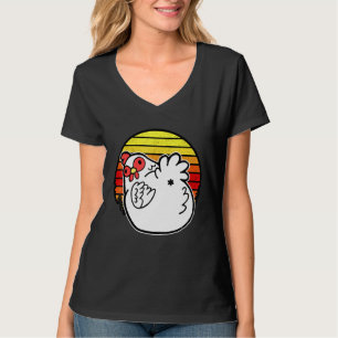 Guess What Chicken Butt Retro Vintage Sunset Jokes T-Shirt