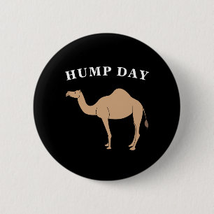 Guess What Day It Is Hump Day Camel Desert Animal 6 Cm Round Badge