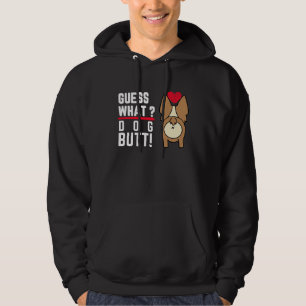 Guess What Dog Butt Black Fun and Humour Hoodie