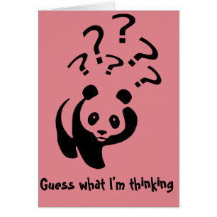 Guess What I'm Thinking Panda Personalise Cards