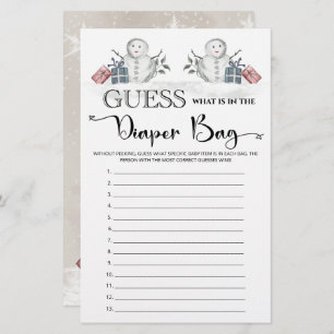 Guess what is in the diaper bag baby shower 