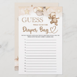 Guess what is in the diaper bag bear baby shower