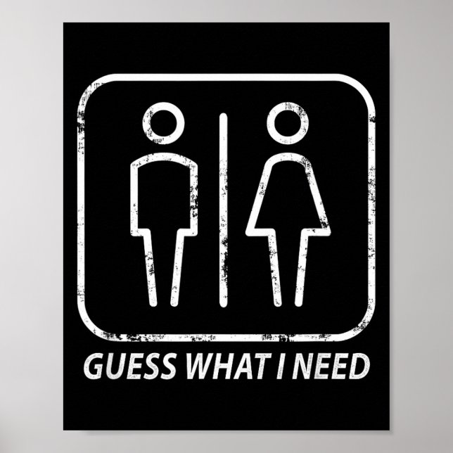 Guess what need funny bathroom humour design for m poster (Front)