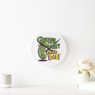 Guess What_ Pickle Butt! Funny Cucumber Round Clock