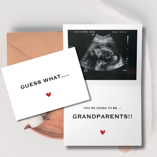Guess what Pregnancy announcement sonogram card  (Creator Uploaded)