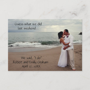 Guess What We Did Wedding-3x5Marriage Announcement
