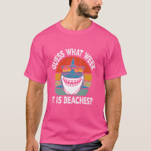 Guess What Week It Is beaches Funny Shark Sunset S T-Shirt