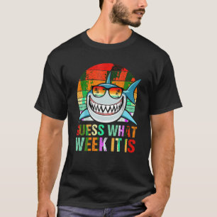 Guess What Week It Is Shark Funny Men Women Kids V T-Shirt