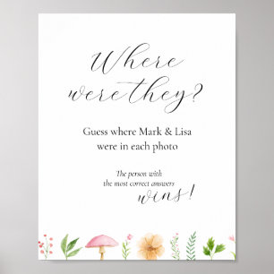 Guess where they were Bridal Shower Game Poster