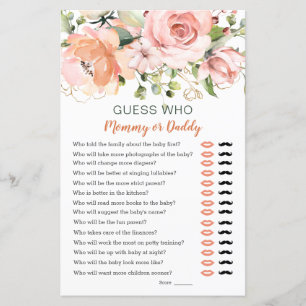 Guess Who Baby Shower Game Floral Greenery