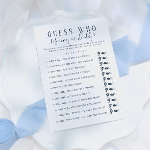 Guess Who Baby Shower Game Nautical Whale Boy Invitation