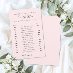 Guess Who Blush Pink Bridal Shower Game