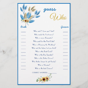 Guess Who Bridal game Card Flyer