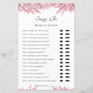 Guess Who-Bride or Groom-Blossom Bridal ShowerGame