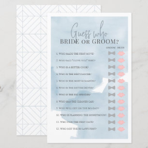Guess Who Bride or Groom Blue Bridal Shower Game