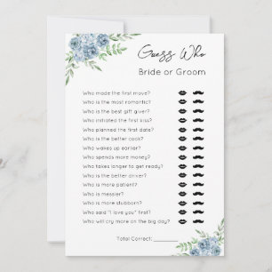 Guess Who Bride or Groom- Bridal Shower Game Holiday Card