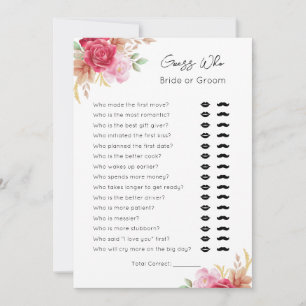 Guess Who- Bride or Groom- Bridal Shower Game Holiday Card