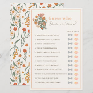 Guess Who Bride or Groom Floral Bridal Shower Game