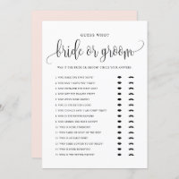 Guess Who Bride or Groom He Said She Said Card