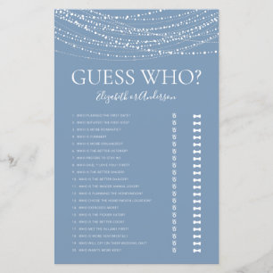 Guess Who Dusty Blue Lights Bridal Shower Game