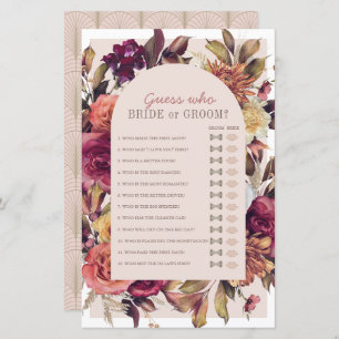 Guess Who Fall Leaves Bridal Shower Game