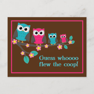 Guess Who Flew the Coop Moving Announcement Postcard