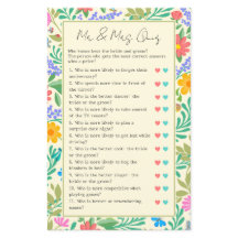 Guess Who Funny Wedding & Bridal Shower Game