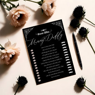 Guess Who Gothic Halloween Baby Shower Game Card