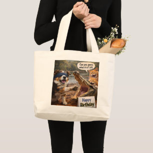 Guess who happy birthday chemist to? large tote bag
