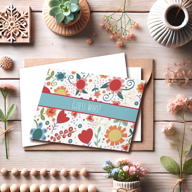 Guess Who Inspirivity Colourful Floral Notecard (Creator Uploaded)