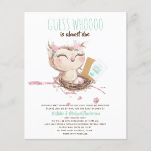 Guess Who Is Almost Due Mail BabyShower or Driveby