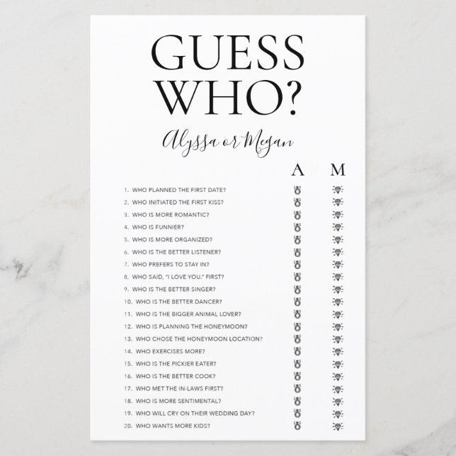 Guess Who LGBTQ Shower Game (Front)