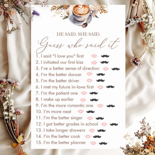 Guess Who Love Is Brewing Bridal Shower Game (Creator Uploaded)